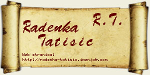 Radenka Tatišić vizit kartica